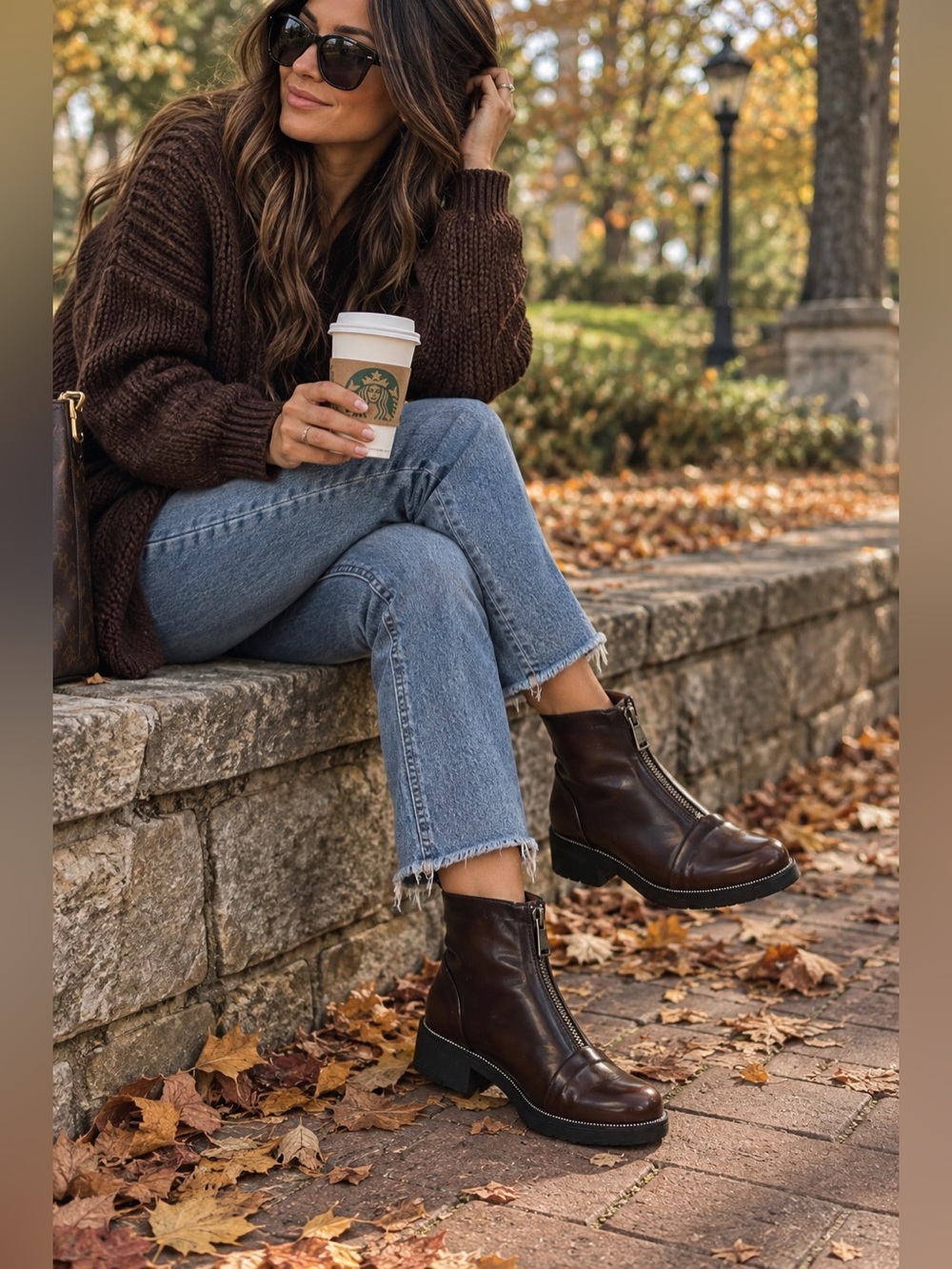 Electric Karma Ally Women’s Brown Front Zip Ankle Boots Size 8 Moto Combat